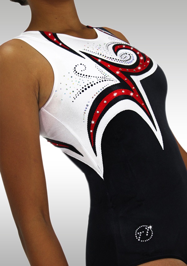 Justaucorps V751 noir/ rouge